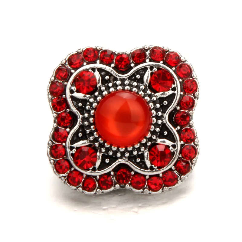 10 шт. оптовая продажа металлическими стразами цветок оснастки Пуговицы Шарм Fit 18