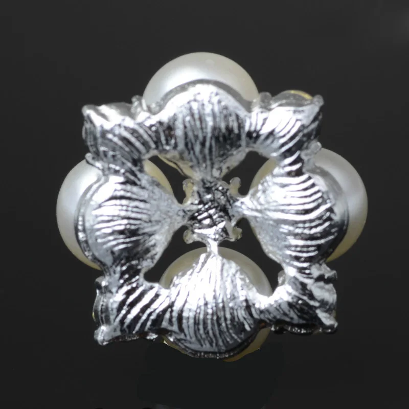 Новинка 10 шт. 20 мм круглые жемчужные стразы цвета слоновой кости Кнопка золотое