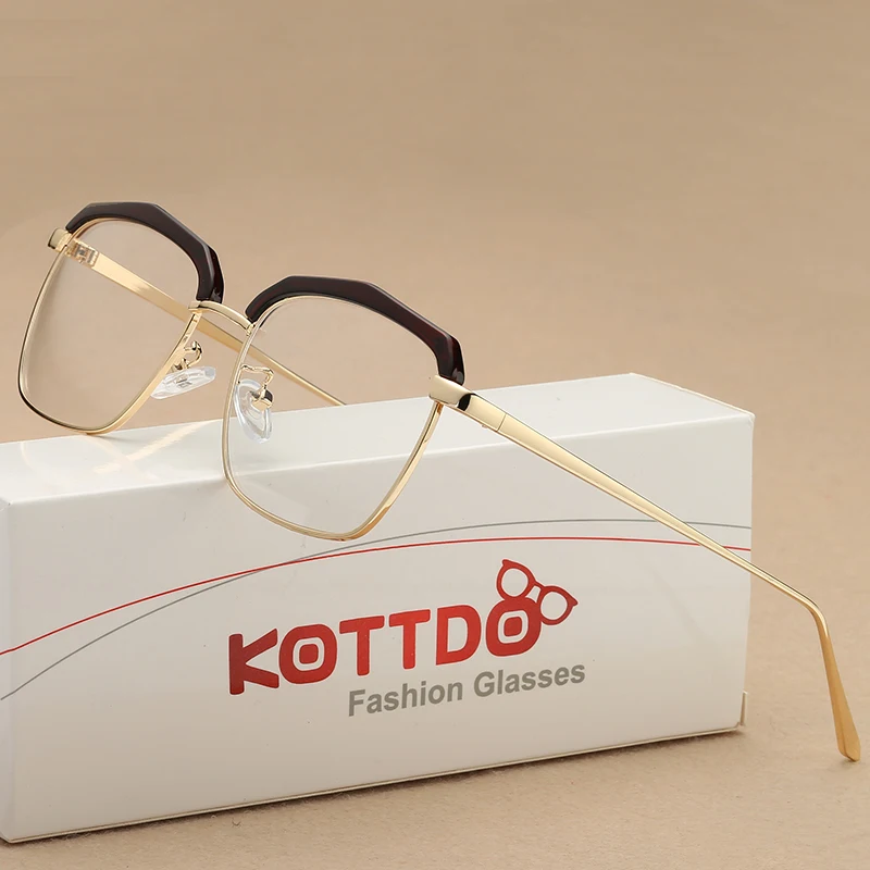 KOTTDO модные Винтаж Для женщин оправы для очков бренд Для мужчин металлические оптические очки оправа прозрачные очки солнцезащитные очки