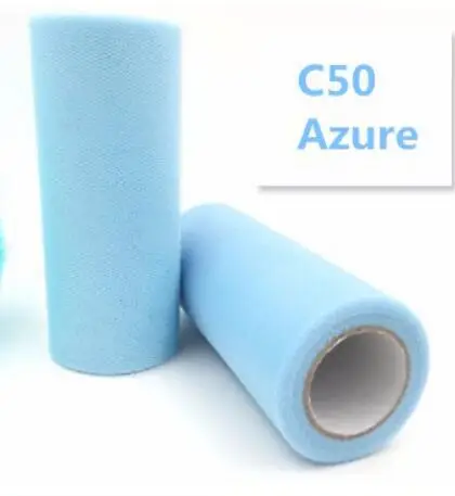 C50 Azure Тюлевая юбка-пачка «сделай сам» из органзы для свадебной вечеринки, 15 см, 22 м - Цвет: C50 Azure