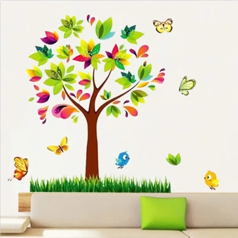 Новый DIY Дерево Бабочка ПВХ наклейки на стену клейкие семейные искусство