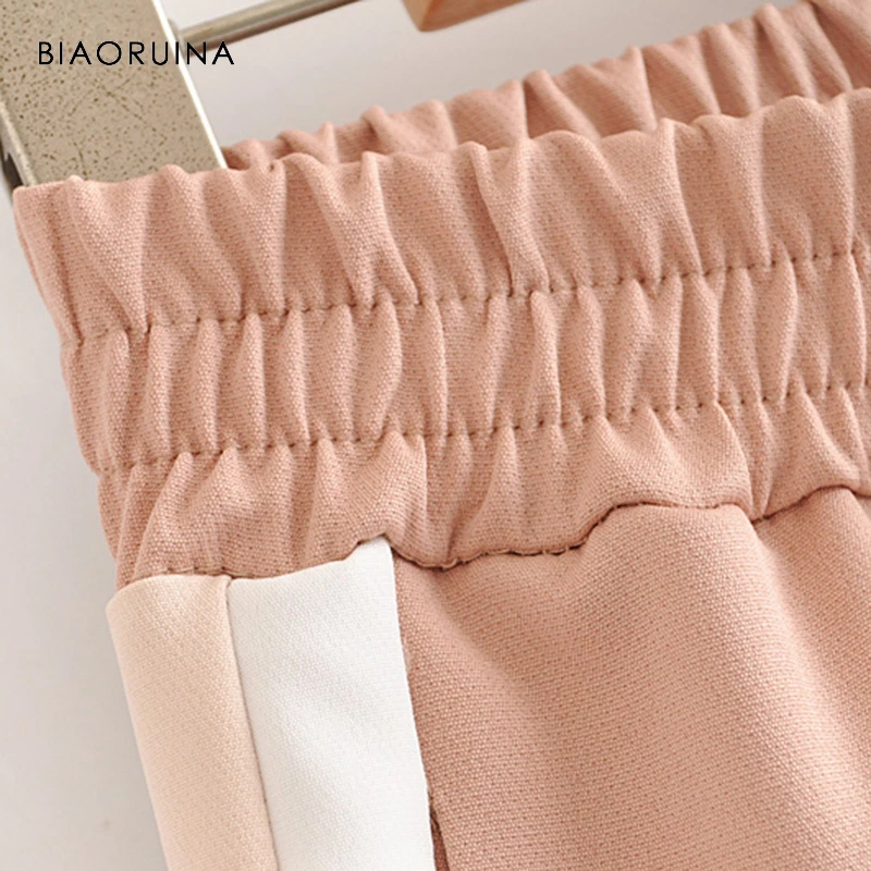 BIAORUINA, женские модные полосатые эластичные брюки-карандаш, женские повседневные штаны, подходят ко всему, одежда для активного отдыха, женские удобные брюки