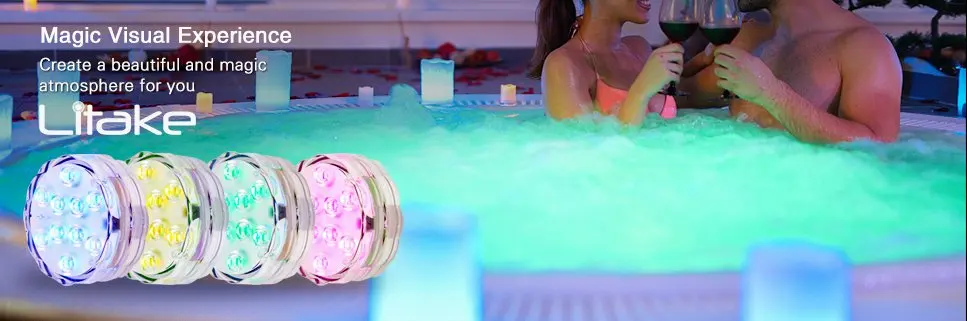 BO светодиодный ENGYE подводный светильник RGB Водонепроницаемый светодиодный супер яркий бассейн Пруд аквариум светодиодный светильник на батарейках с ИК-пультом дистанционного управления
