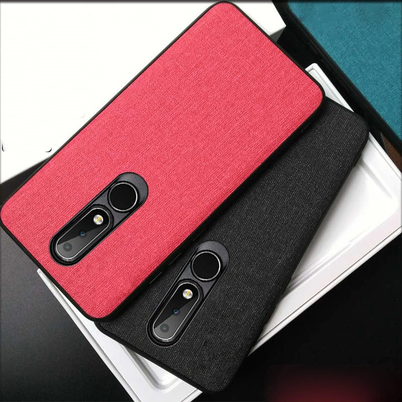 Чехол для телефона Nokia X6 льняной ткани чехол-накладка из мягкого силикона ТПУ с