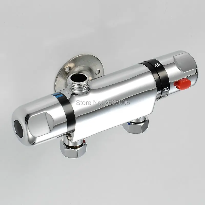 

Free Shipping Bathroom solar shower faucet temperature control Tap Chrome Brass Shower Mixer Bathroom Thermostatic Faucet ZR974