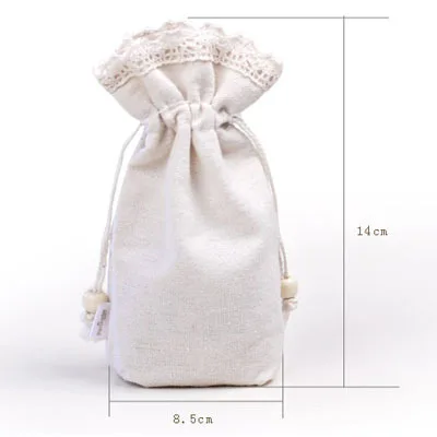 Подарочная хлопковая кружевная сумка на шнурке 8 5x14 5 см (3 25x5 дюйма) в упаковке 50