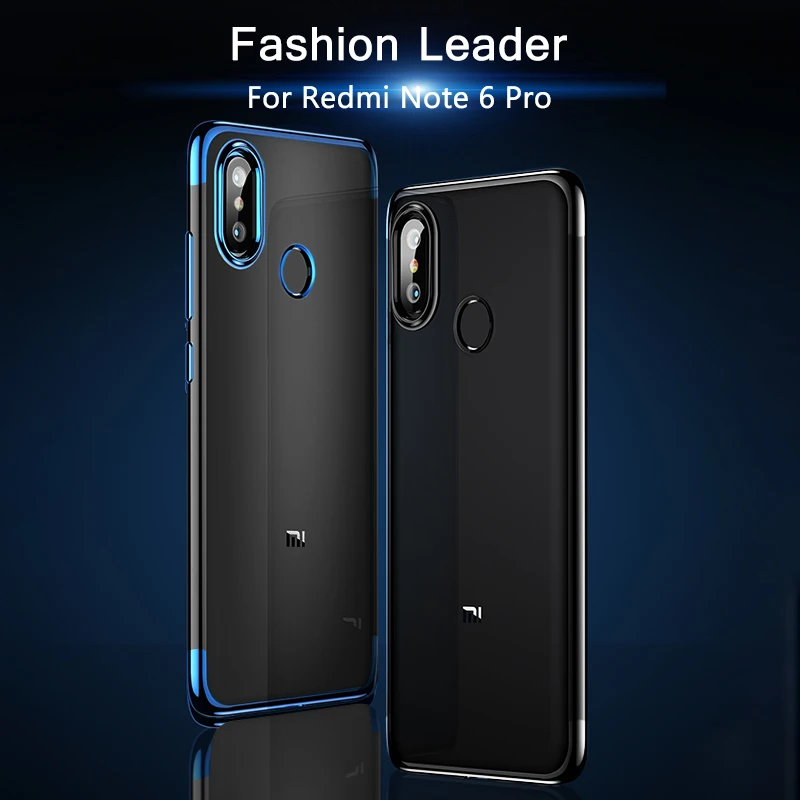 Luxury Case For Xiaomi Redmi Note 6 Pro Silicone Bumper Transparent TPU Silicon Shining Cover |