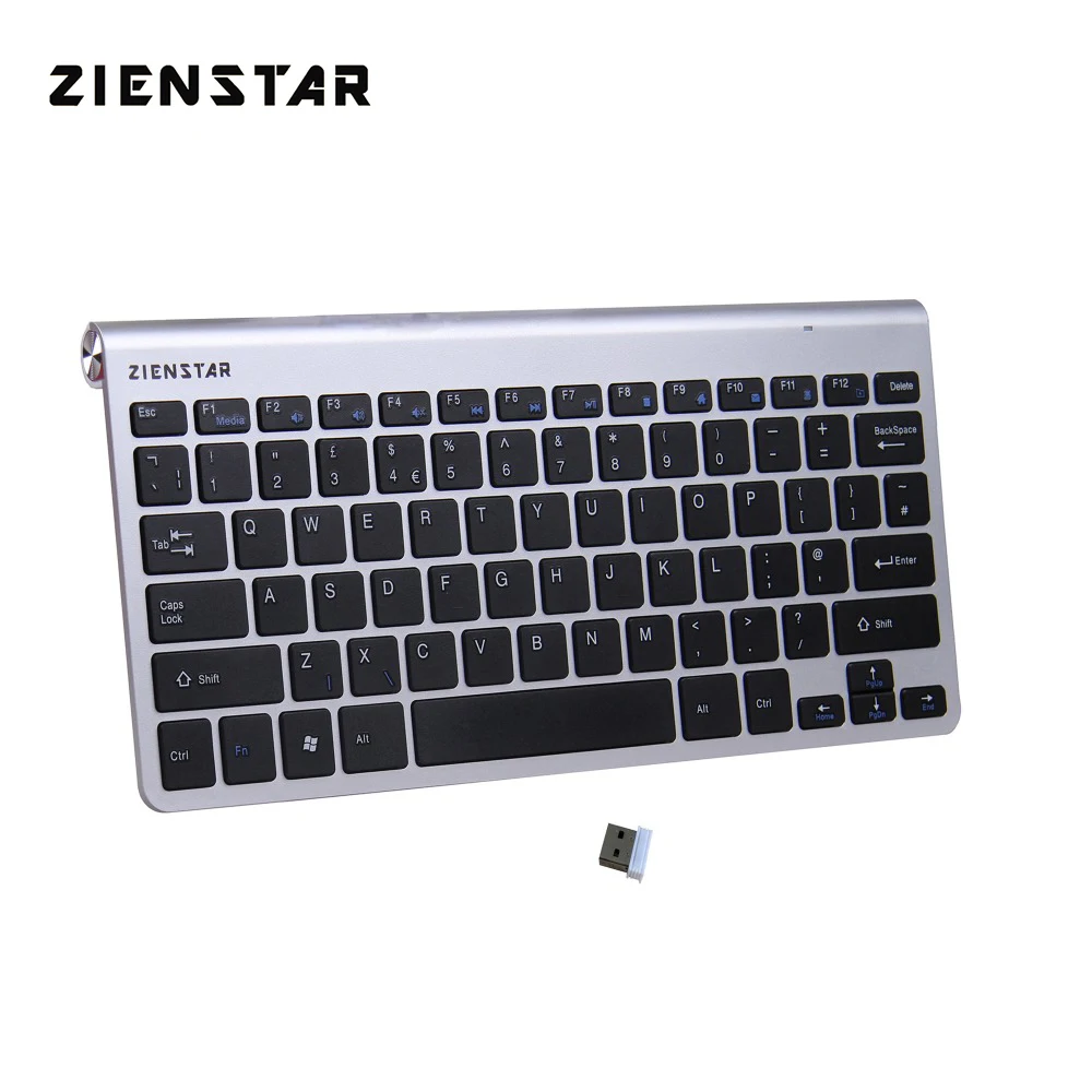 Zienstar UK Language Ultra Slim 2 4G Беспроводная клавиатура для Macbook/ПК компьютера/ноутбука/Smart TV
