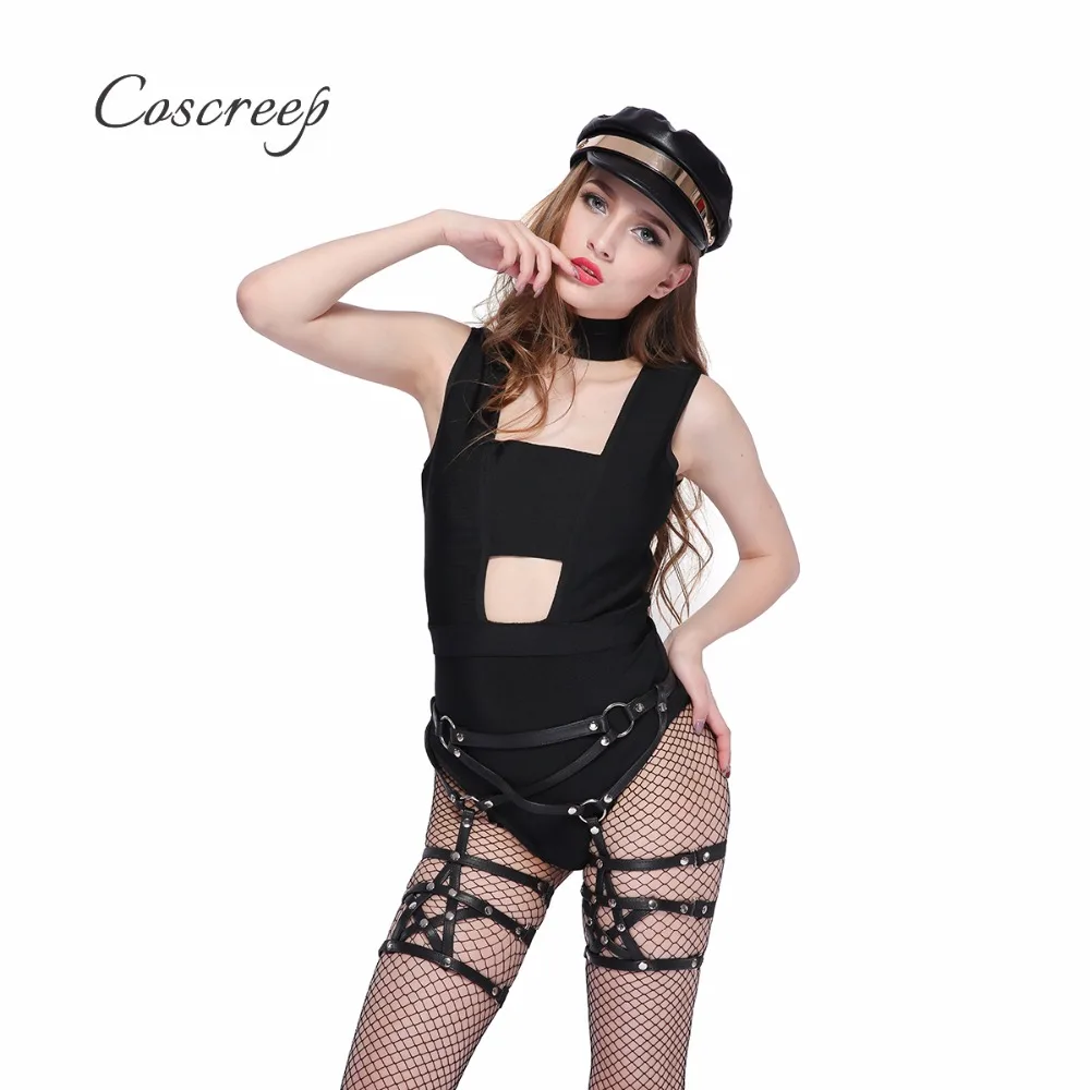 100% ручная работа женский панк готический кожзаменитель жгут тело Связывание