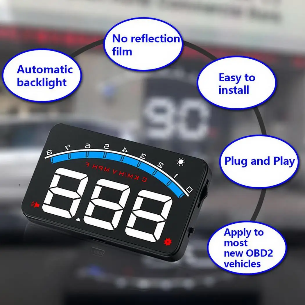 M9 5 дюймов OBD HUD Автомобильный дисплей на лобовом стекле бортовой компьютер hud