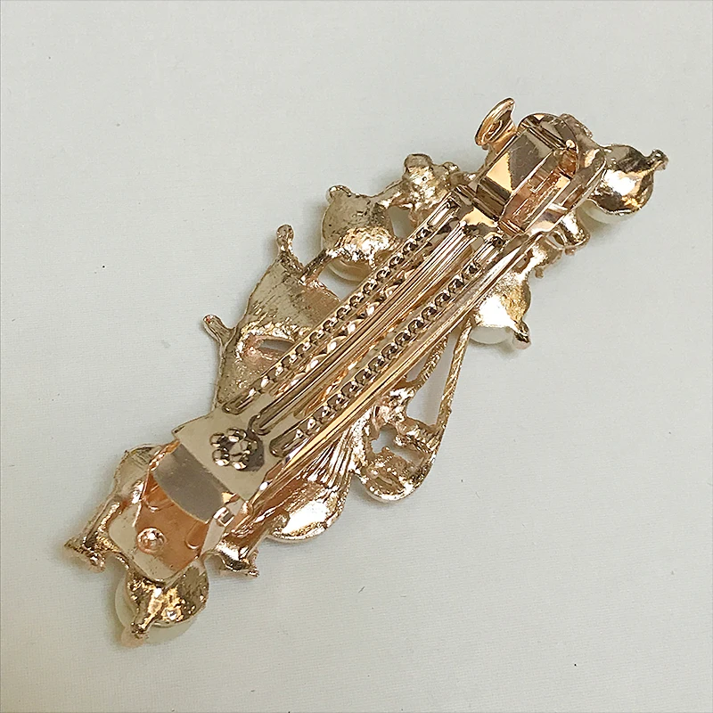 Dcm 9 см Color Crystal заколки серый жемчуг Винтаж сплав золота Бабочка Волосы Когти Для