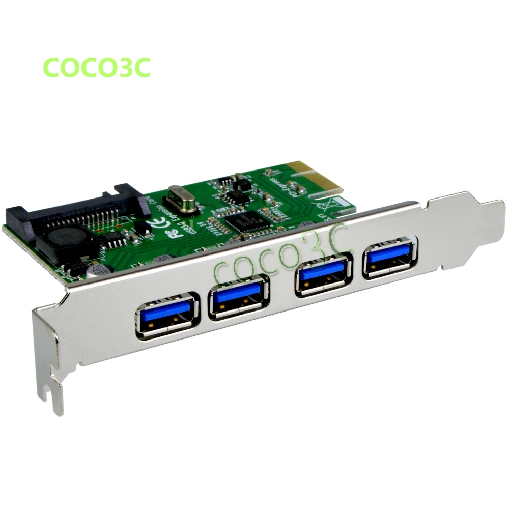 4 USB 3 0 на PCIe карты PCI e порта USB3.0 расширительные Express адаптер карта SATA источник