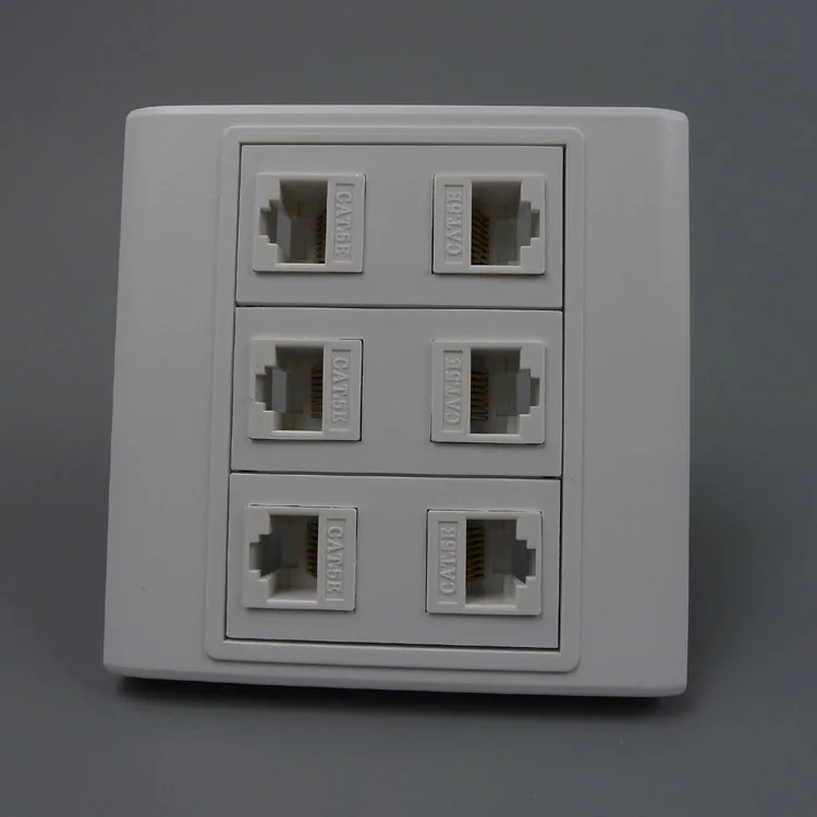Сетевой кабель RJ45 CAT5E с 6 портами внутренней стороны настенное крепление|6 port rj45|wall