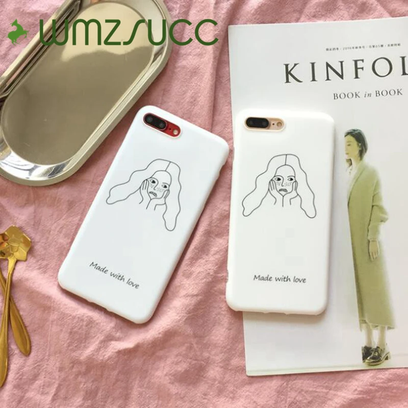 Wmzsucc просто смешно эскиз дурнушка матовая ТПУ Телефон чехол для iPhone X 6 6S 7 8 плюс