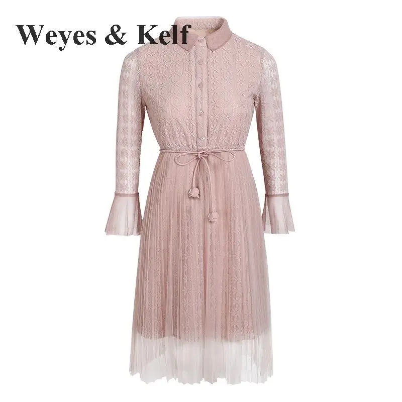 Weyes & Kelf зимнее теплое платье с розовой юбкой пачкой бархатными лентами Для женщин