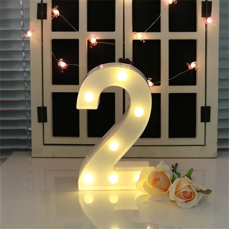 1 шт. светящаяся Светодиодная лампа с буквами и цифрами ночник домашний декор