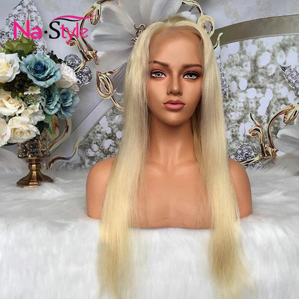 613 парик из прозрачного кружева спереди al Blonde человеческих волос цвет длинный