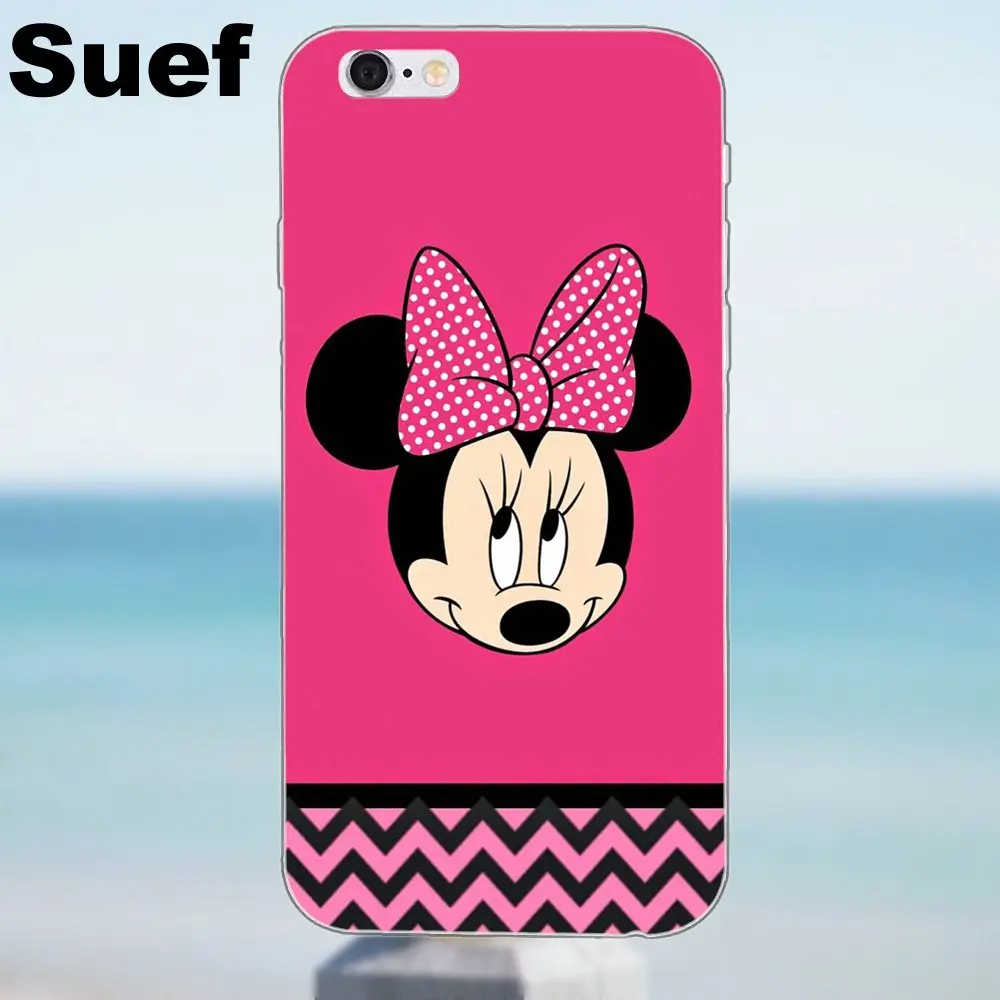 Для iPhone X 4 4S 5 5S 5C SE 6 6S 7 8 Plus Galaxy J1 J3 J5 J7 A3 A5 2016 2017 TPU чехол для телефона Coque Minnie Mouse Red Hearts