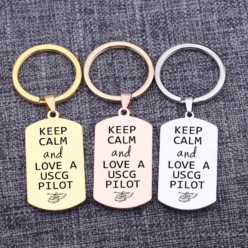 Keep Calm And Love A USCG Pilot брелок с биркой для собак подарок лучшего друга само Подвеска