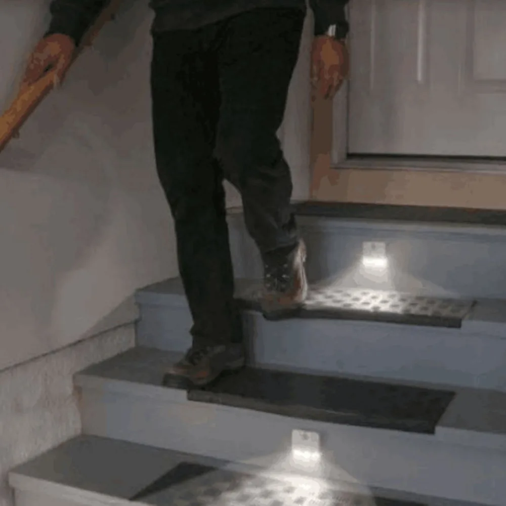 2 шт. батарея ночные лампы LED Крытый индукционный свет датчик движения Footlight для