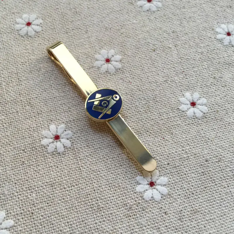 

Freemason tie bar metal craft gifts for free masonry stickpin clasps square and compass G masonic tie clips blue enamel