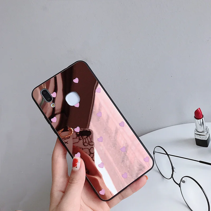 Роскошный зеркальный чехол с сердцем для Huawei P20 Lite P30 Pro Жесткий Чехол Nova 3 3i 3E 4