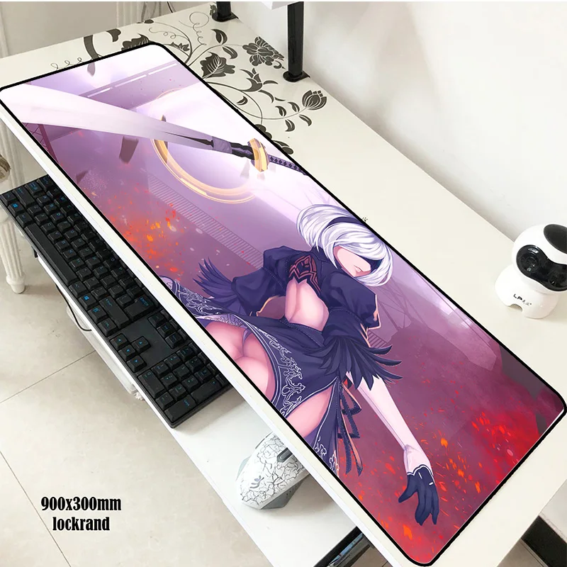 NieR Automata padmouse 900x300x2 мм коврик для мыши большой notbook компьютерный коврик для мыши сексуальные игровые коврики для мыши геймерский коврик для мыши с клавиатурой