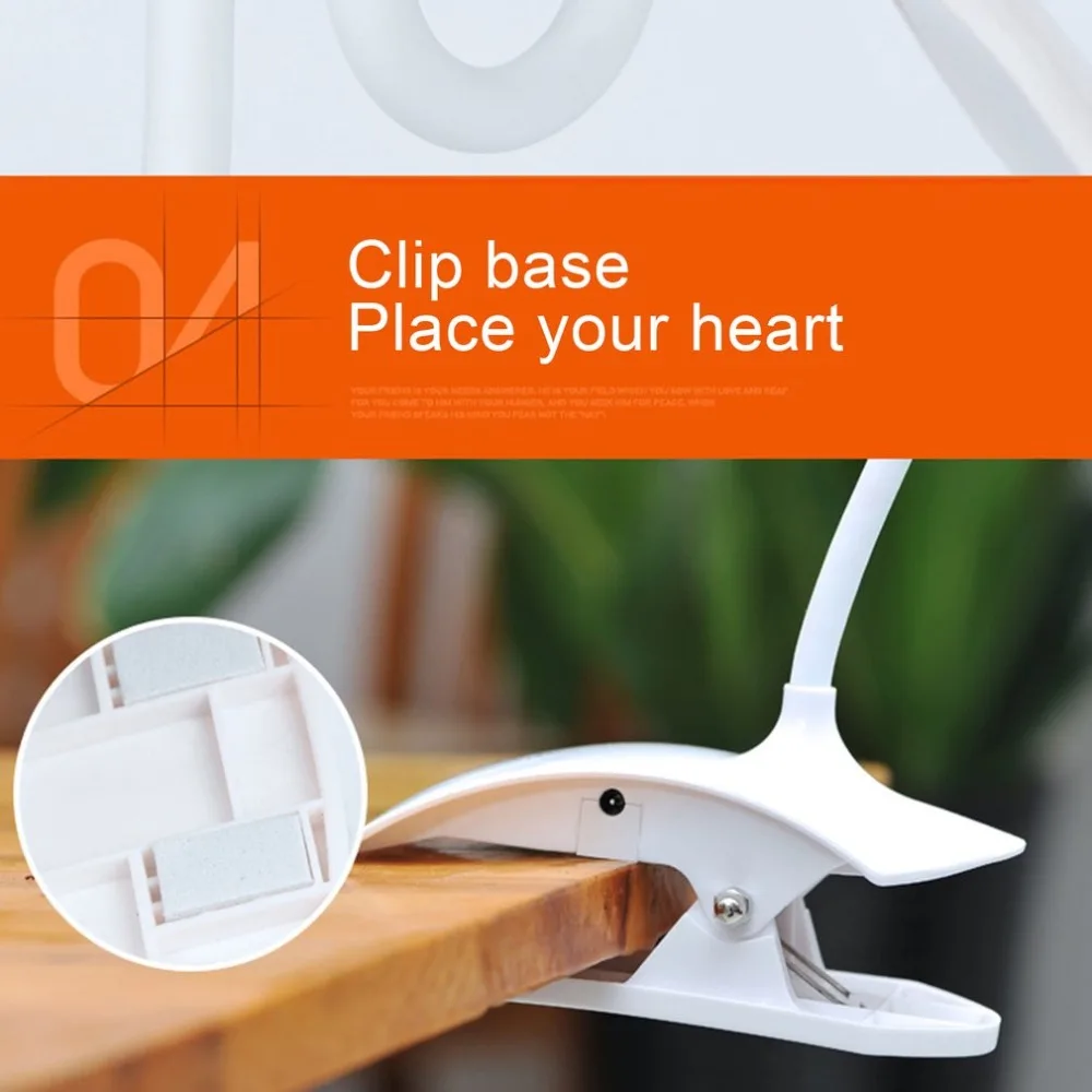 Desk lamp USB led Table Lamp 14 LED with Clip Bed Reading book Light Touch 3 Modes | Освещение