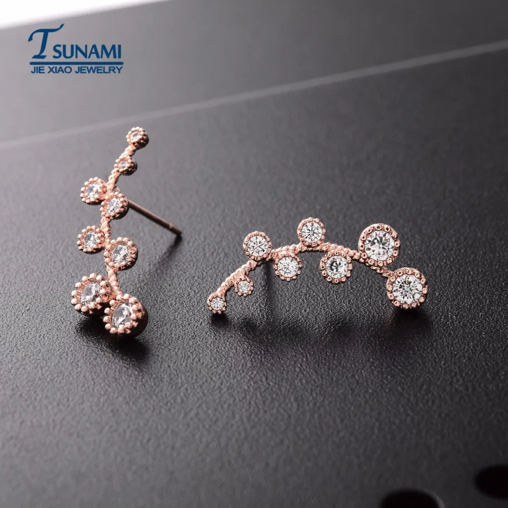 Изящные Ювелирные изделия южнокорейские дизайнерские серьги с листьями из