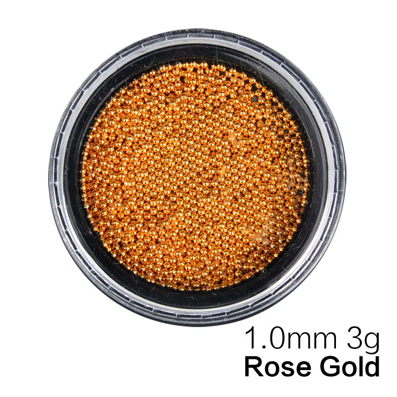 

Mini Steel Ball Caviar Bead 3D Nail Decoration 1.0/1.3mm Gold Silver Champagne Studs Manicure Nail Art Decoration