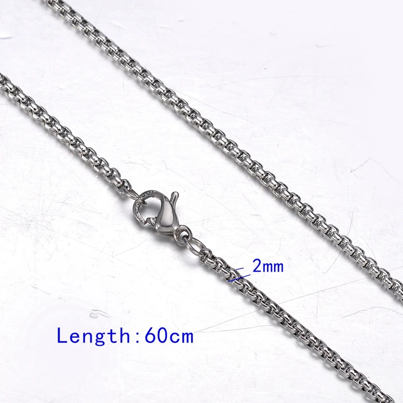 Женские квадратные Бусы из нержавеющей стали длинное ожерелье с цепочкой
