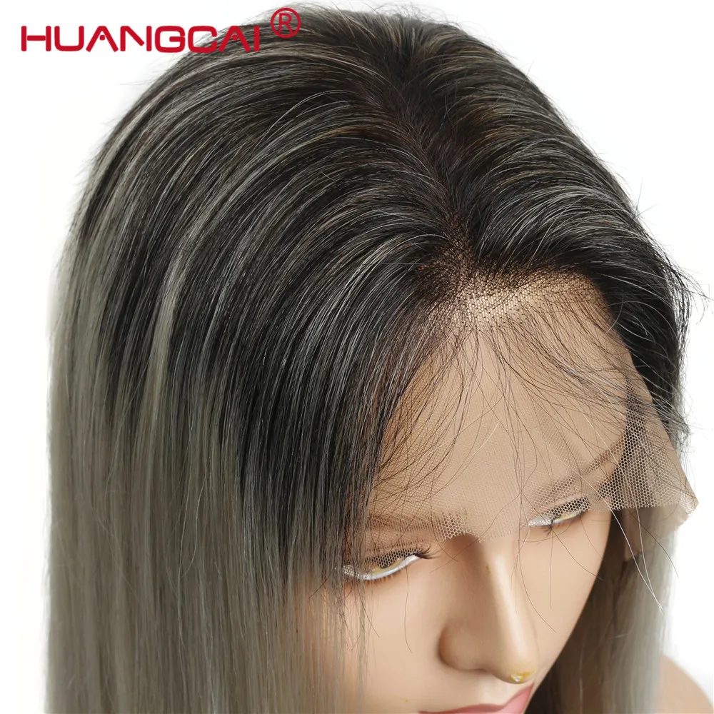 Ombre 1b/серые парики 150% плотность шелковистые прямые бразильские человеческие волосы кружева спереди al парик серые человеческие волосы парик Remy