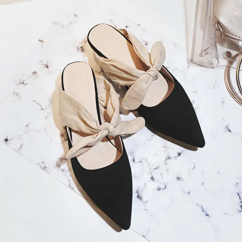 Женские туфли шлепанцы без задника 2017 новая летняя однотонная повседневная