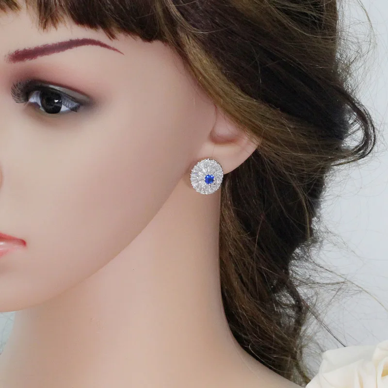 Женские серьги гвоздики с фианитами зеленым камнем|round stud earrings|fashion earringsstud earrings |