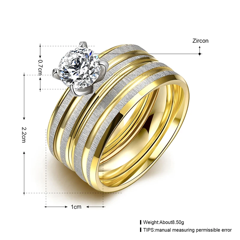 2017 Золотое никогда не выцветает Брендовое кольцо для пары из нержавеющей стали