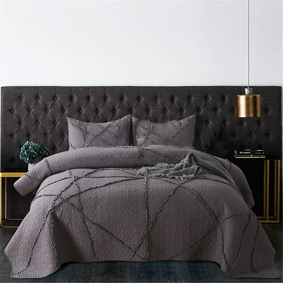 Качественный хлопок покрывало Стёганое одеяло комплект 3 шт. покрывало однотонное Стёганое одеяло ed постельные принадлежности вышитые стеганые одеяла покрывала король, одеяло для кровати размера queen size