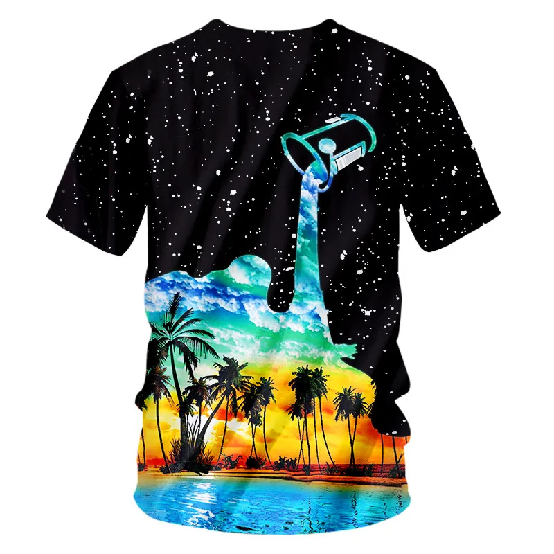 OGKB тенниска с треугольным вырезом для женщин/мужчин принтом чашки Pour Milk Coastal 3D