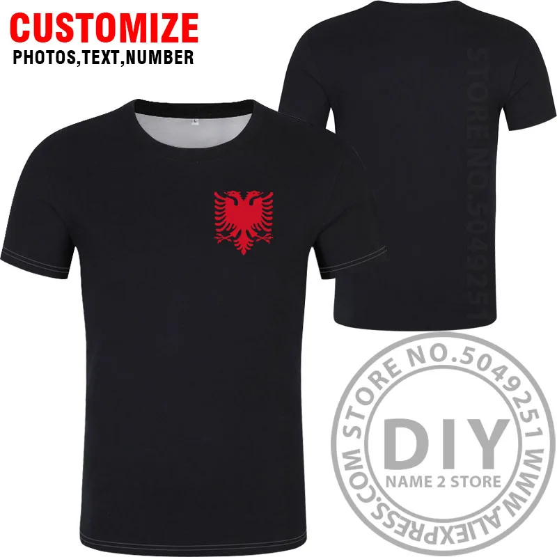 Style 2 ALBANIA eagle футболка пользовательское имя номер тренажерные залы alb фитнес фото Флаг Футболка al печать респиратор текст слово - Цвет: Style 2