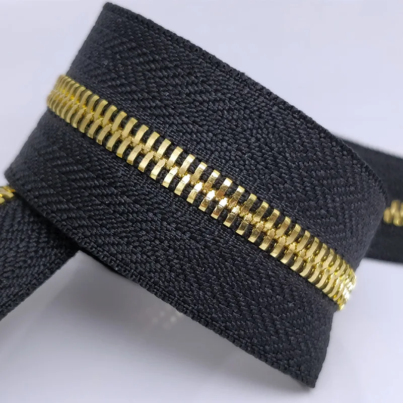 gold Meetee 5#4 метры металла молния без слайдера двойной тянуть одежды чемодан DIY молния Швейные ремесла сумки для одежды аксессуары ZA201 - Цвет: gold