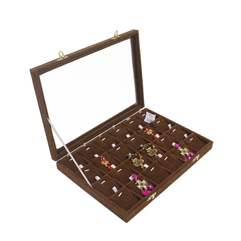 24 Slots Jewelry Box Pendants Display Necklace Jade Pendant Holder Rack Portrait Frame Casket | Украшения и аксессуары