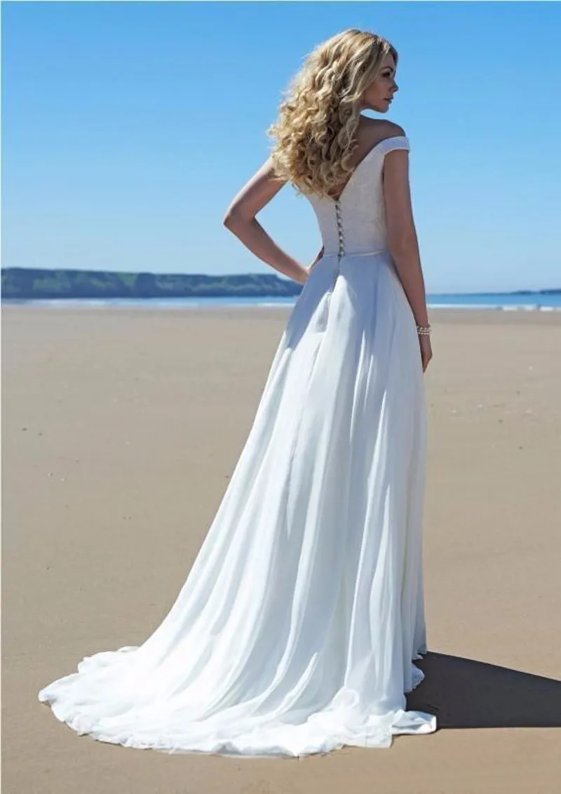 Шарм-Line Свадебные Платья 2017 V-Образным Вырезом Спинки Рукавов Развертки Поезд