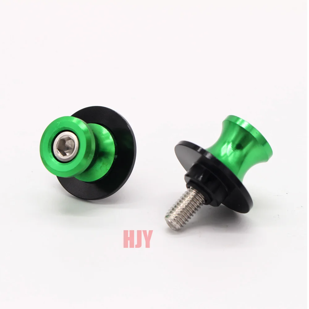 Слайдеры для рычагов заднего колеса 10 мм с логотипом (Ниндзя) для KAWASAKI Ninja ZX7R ZX9R ZX10R ZX12R ZX14R ZZR600 ZRX1100 зеленого цвета.