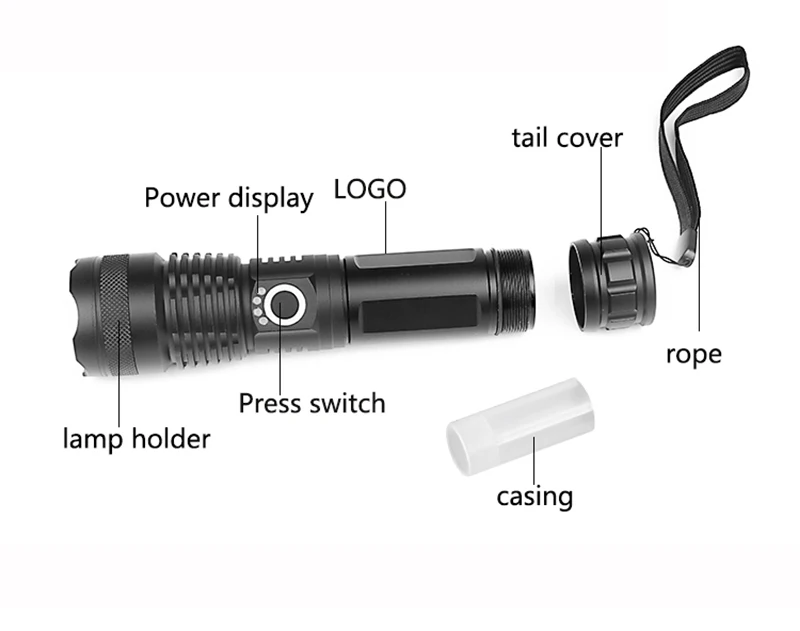 Litwod Z25 1282 CREE XHP70.2 и XHP50 перезаряжаемый Мощный тактический светодиодный фонарик, светильник, мощность лампы, аккумулятор 18650 26650