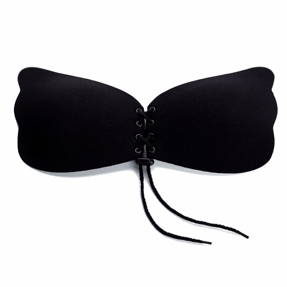 

Strapless Sexy Women Self Adhesive Gel Silicone Invisible Backless Bra Seamless Fly Angel Push Up Bra A B C Cup