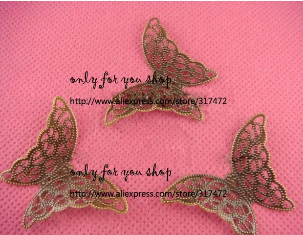 Free ship!! 200pcs/lot 27*40mm butterfly metal pendant filigree stamping Spacer base for jewelry making | Украшения и аксессуары