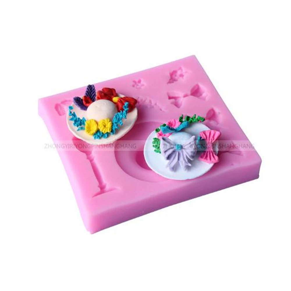 Шляпа форма цветка шоколадная Форма Конфеты помадные силиконовые формы для