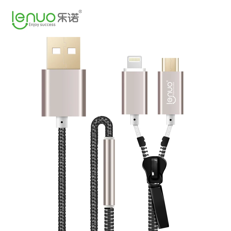 Lenuo 2.1A 2 в 1 Micro USB и Для Молнии Творческий Быстро зарядный Кабель для iPhone 6 Plus xiaomi redmi