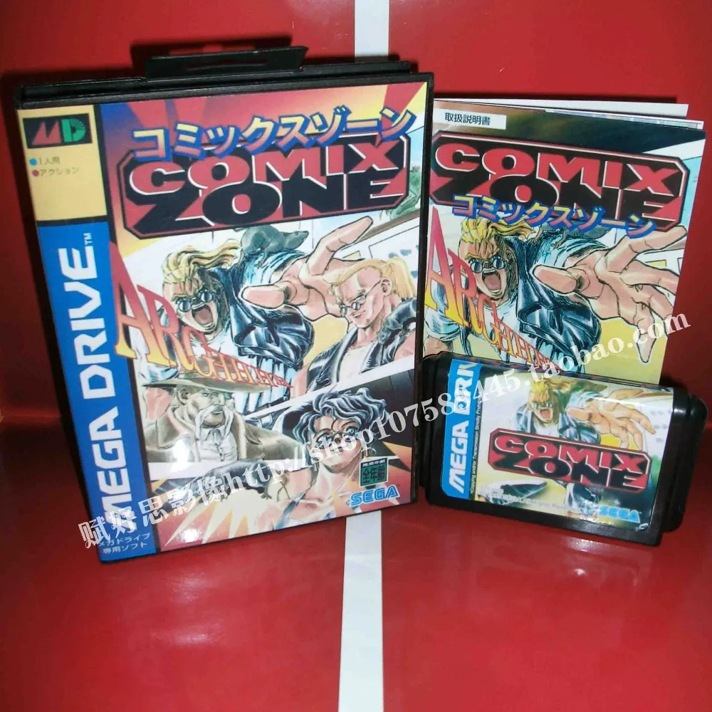 Sega MD игра Comix zone с коробкой и руководством для 16 бит игровой картридж Megadrive бытие