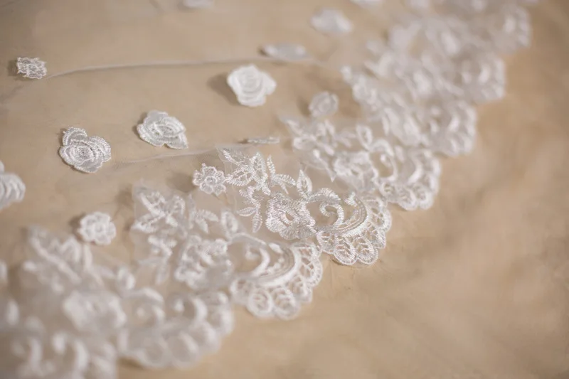 2016 длиной 3 м белое свадебное покрывало прическа аксессуар кружева аппликация