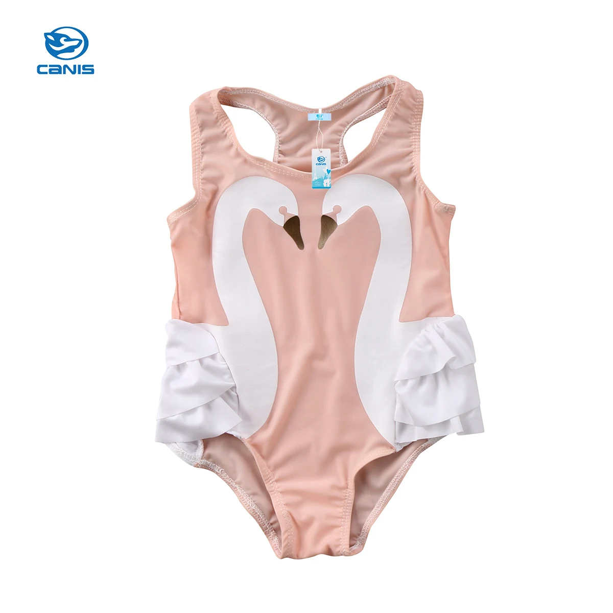 Новинка 2019 детский купальник для маленьких девочек с рисунком Лебединое бикини